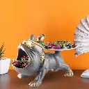 Bulldog Candy Holder – Stylish Resin Dog Tray for Snacks & Décor