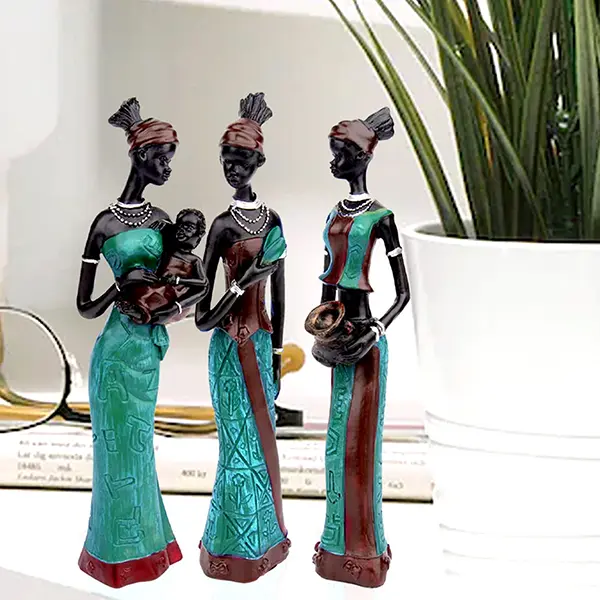Cultural African Lady Sculpture – Decorative Accent Piece