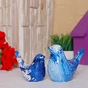 Love Birds Showpiece – Blue Polyresin – 3.5 Inch