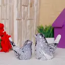 Grey & White Love Birds – Polyresin Home Decor – 3.5 Inch
