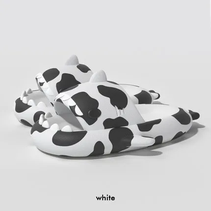 Cow Print Cute Cartoon Shark Slides
