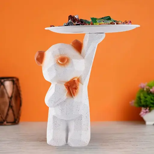 Bear Candy Holder Statue – 8 Inch Decorative Tray