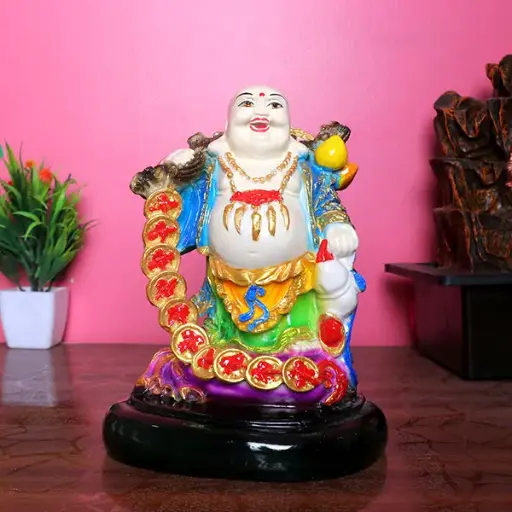 Colorful Laughing Buddha Statue for Prosperity & Luck