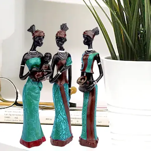 Cultural African Lady Sculpture – Decorative Accent Piece