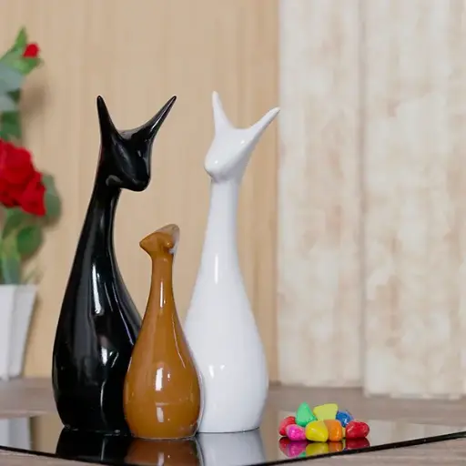 Lucky Deer Family Showpiece Set of 3 – Multicolor Polyresin – 10 Inch